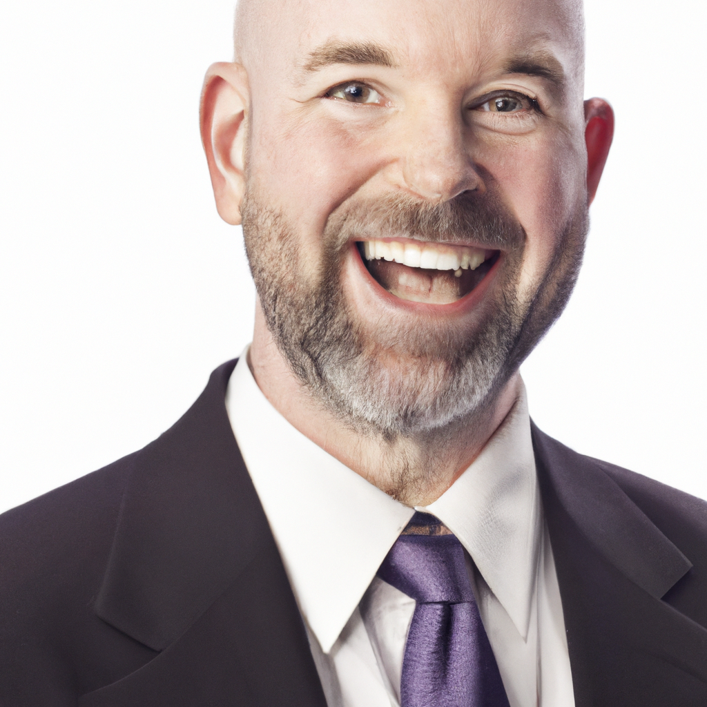Happy businessman in suit smiling at camera
